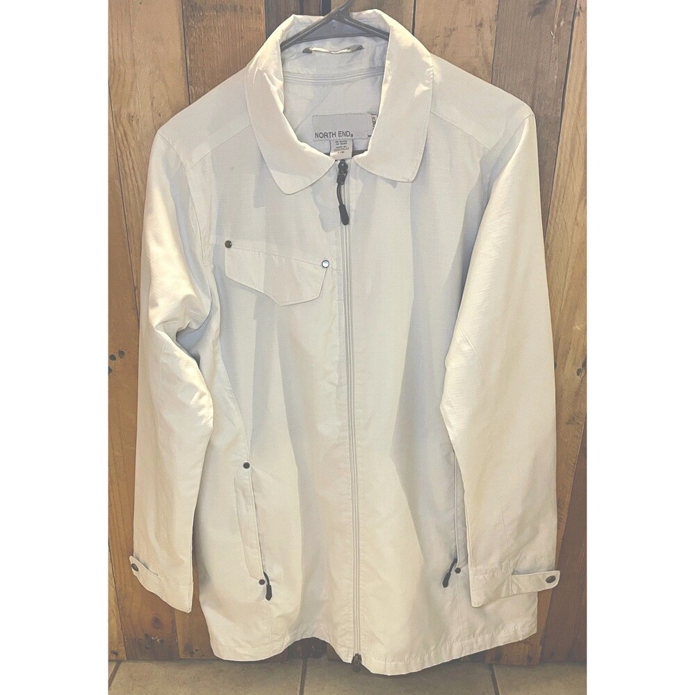 North End Womens Excursion Ambassador Rain Zip Jacket White SzLg Pocket
